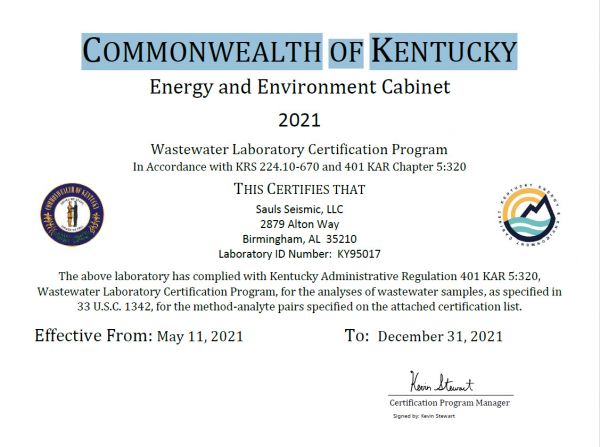 Sauls Seismic Becomes the First Kentucky Certified Field Laboratory Using Remote Access Technology